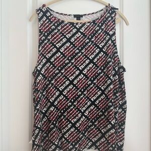 Women's Black and Red Graphic Tank Top
